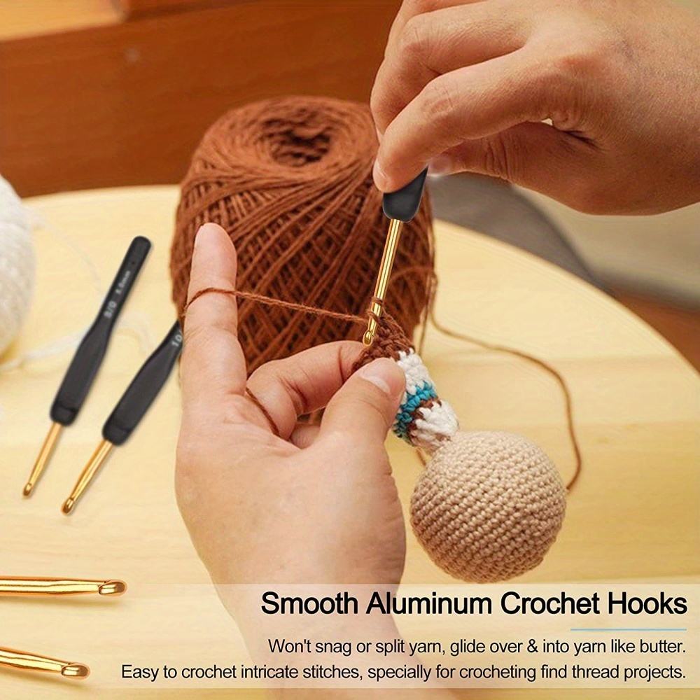 8 Size Crochet Hooks Set,2.5mm(C)-6mm(J) Ergonomic Crochet Hooks with for  Arthritic Hands, Extra Long Crochet Needles - AliExpress