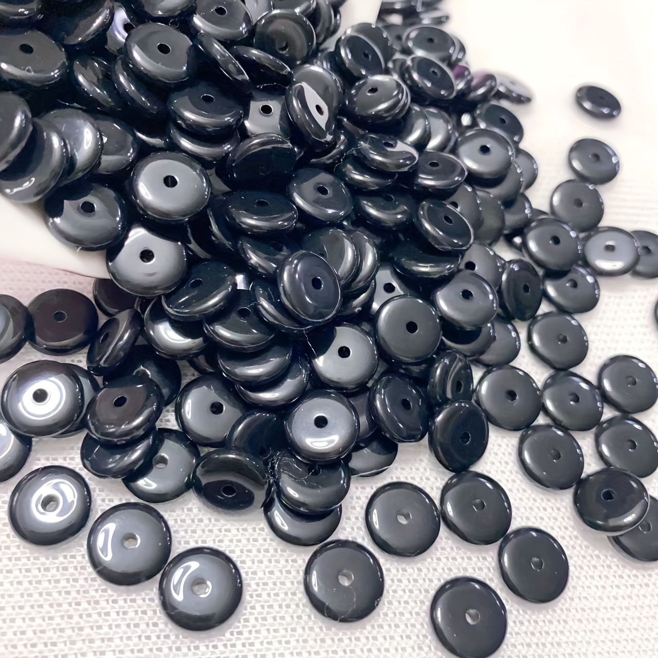 200pcs Square Wooden Beads, Black White Loose Spacer Beads For DIY Jewelry,  Making Handmade Bracelets Accessories