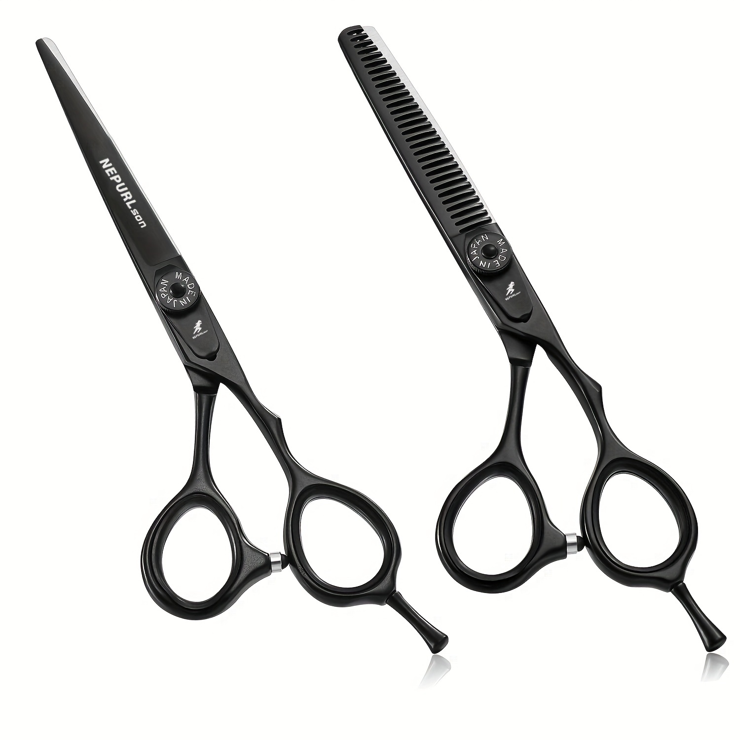 Professional Hair Scissors Ribbon Comb Flat Cut Trim Texture