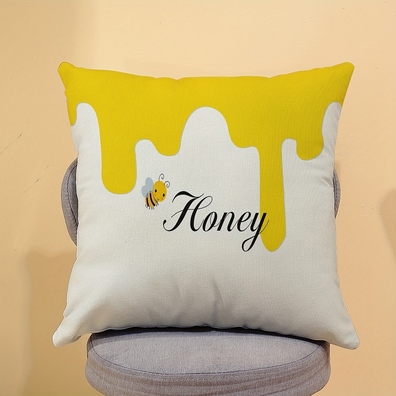 Funda almohada pequeña Honey Blossom y Storm Blue