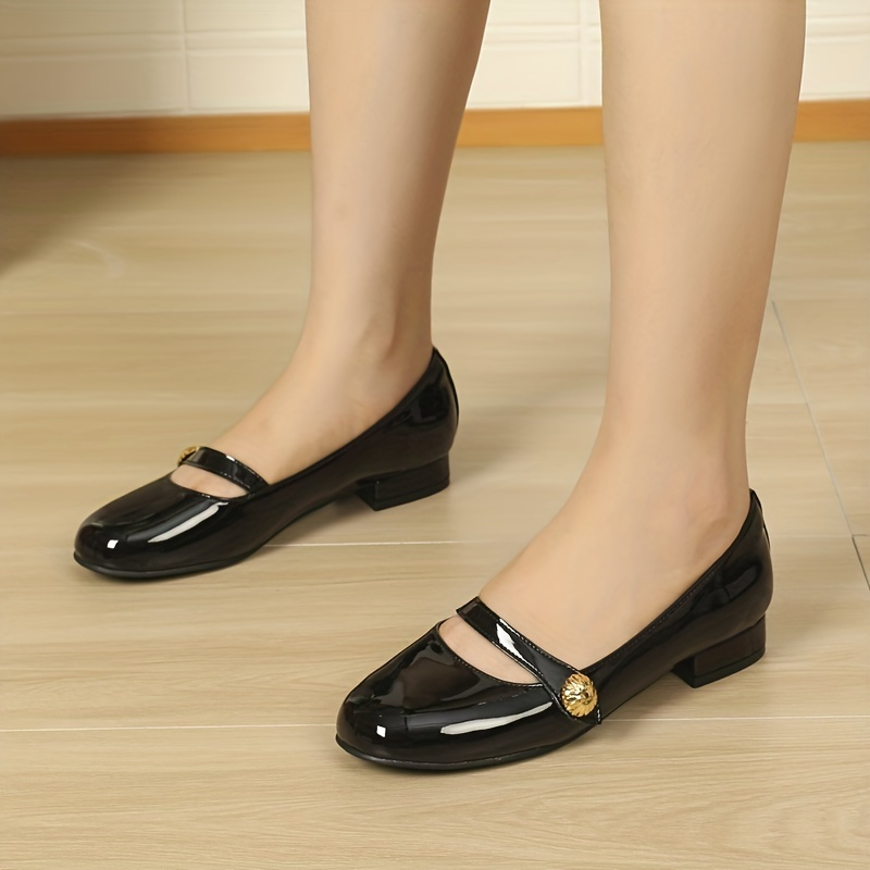 Louis Vuitton Black Patent Leather Mary Jane Uniforme Flats