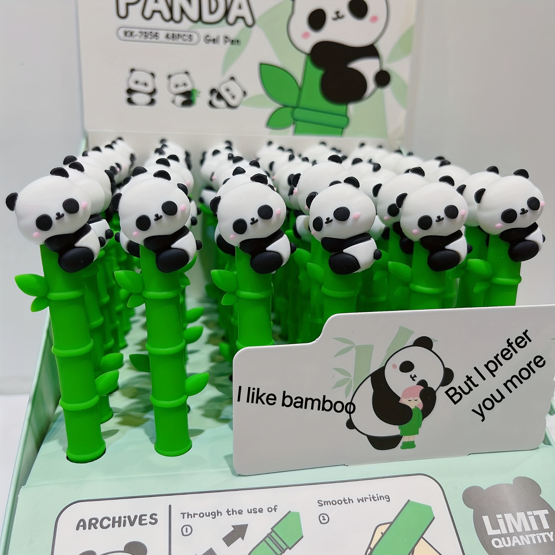 6pcs Panda Flower Straight Liquid Gel Pen Cute Cartoon Panda - Temu Chile
