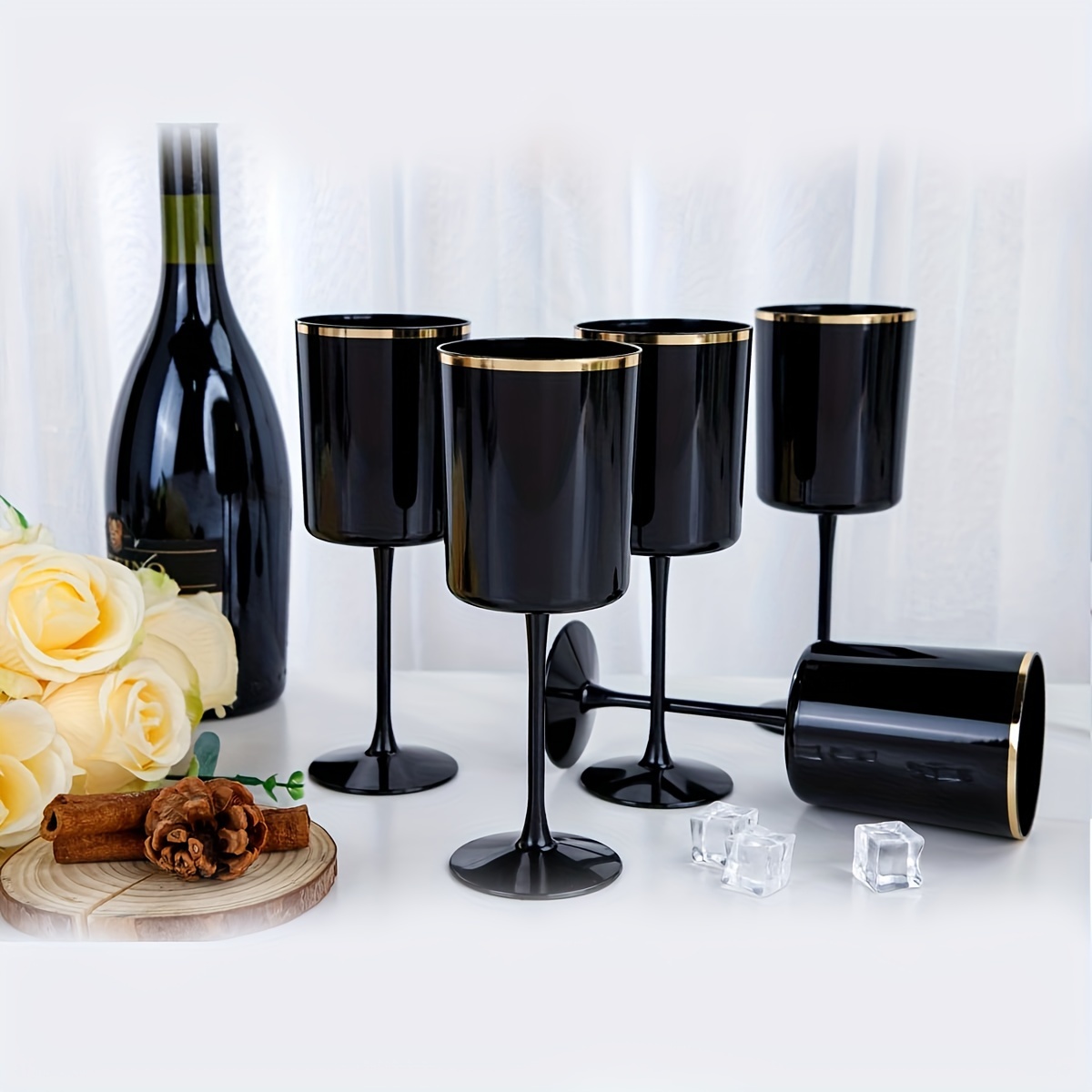 Copas de vino de plástico – 240 vasos desechables de plástico duro  transparente – Vaso de vino tinto de 8 onzas – Vasos irrompibles a granel  vasos de