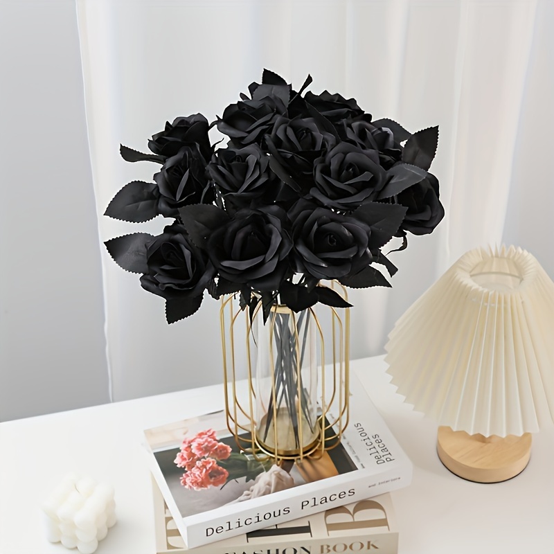 Black Roses With Glitter - Temu Australia