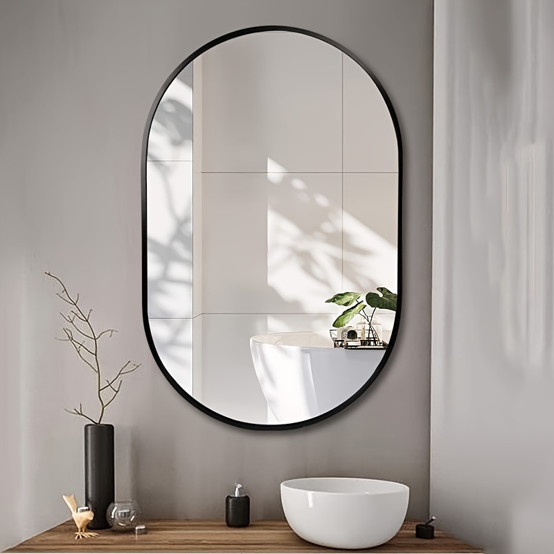 Espejos redondos del cuarto de baño de los espejos del LED, espejo montado  en la pared, espejo de la vanidad LED iluminado con el botón táctil