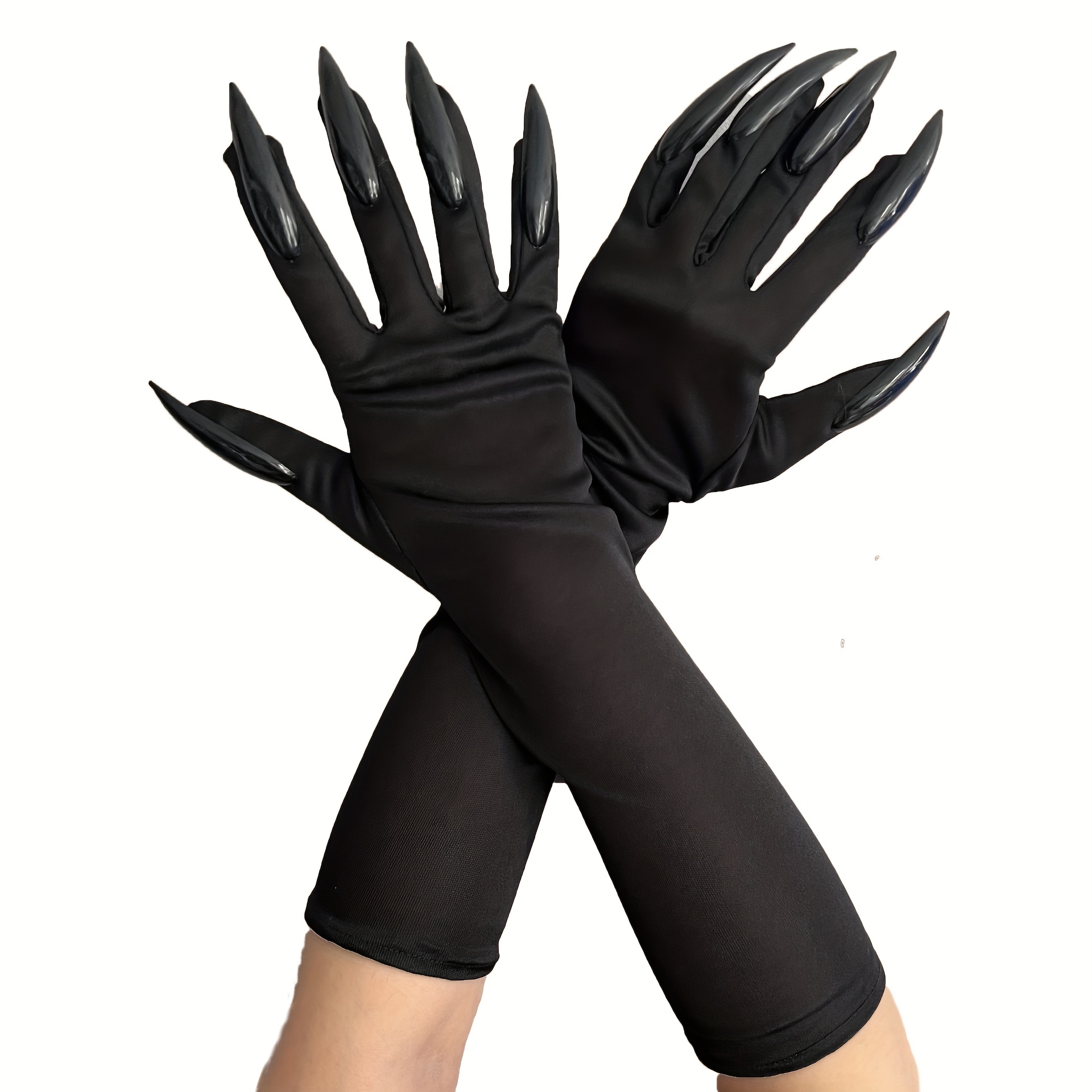 Guantes negros sin dedos llenos de disfraz de Halloween accesorios