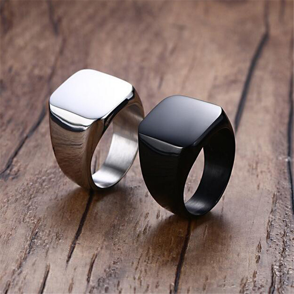 Luxury High Quality Black Titanium Steel Ring Fashion Simple - Temu