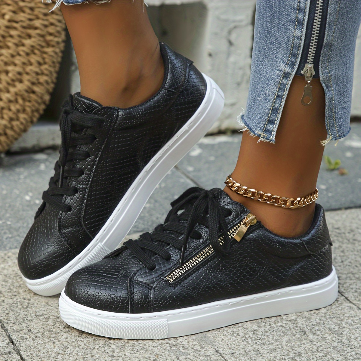 Ladies snakeskin trainers sale