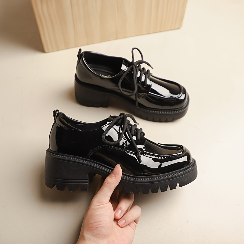 Zapatos Mujer Tacón Ancho Charol Negro Casual Formal negro 26 Incógnita  040DE0