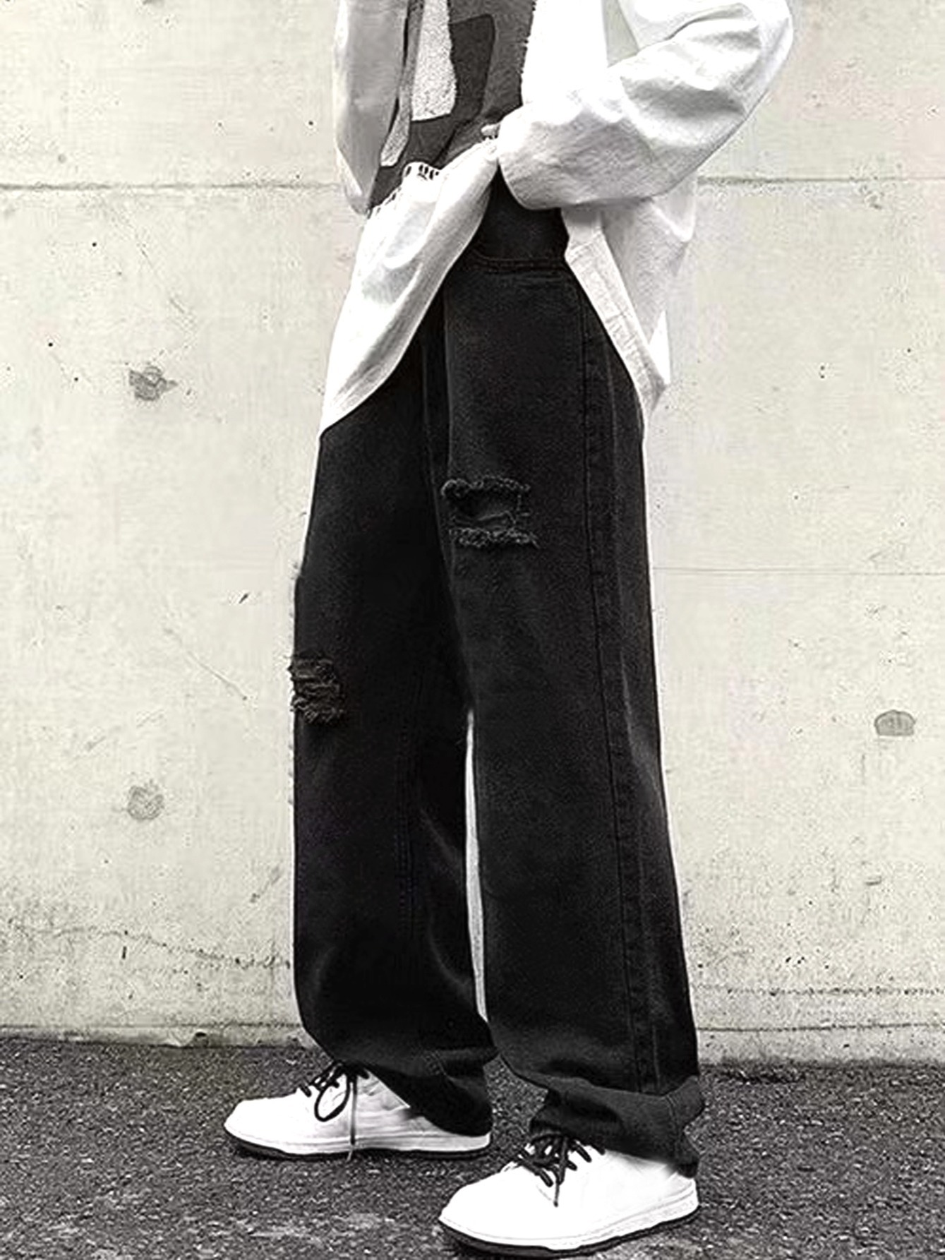 Black Ripped Jeans Mens American Eagle Temu