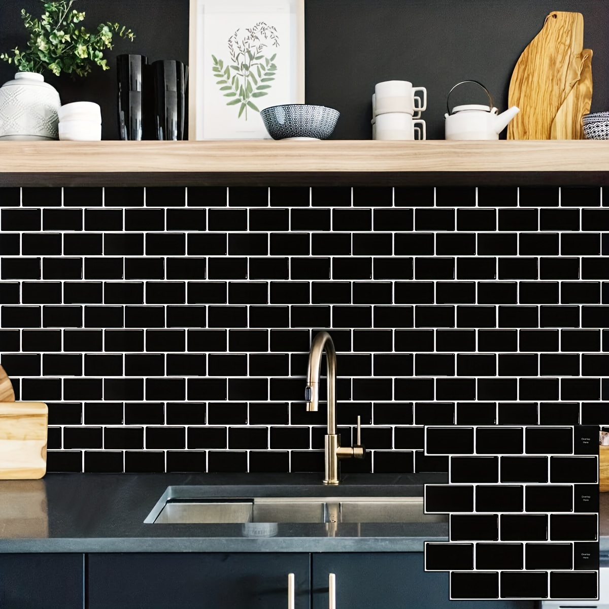  Piso autoadhesivo de vinilo blanco y negro de 12 x 12 pulgadas,  azulejos autoadhesivos extraíbles para baño y cocina, 10 unidades :  Herramientas y Mejoras del Hogar