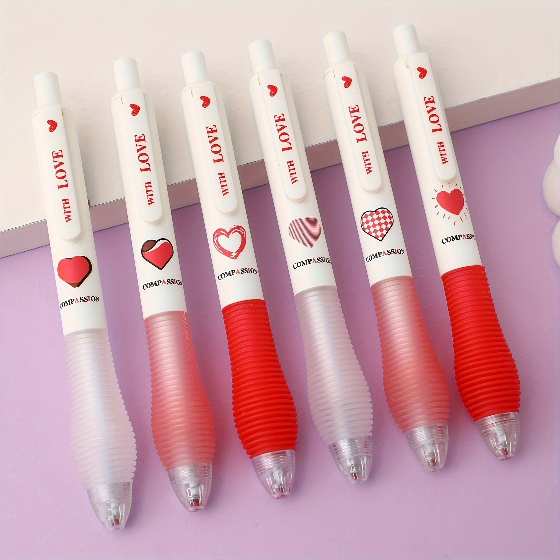 Black Cute Heart Shaped Click Gel Ink Pens For Students - Temu