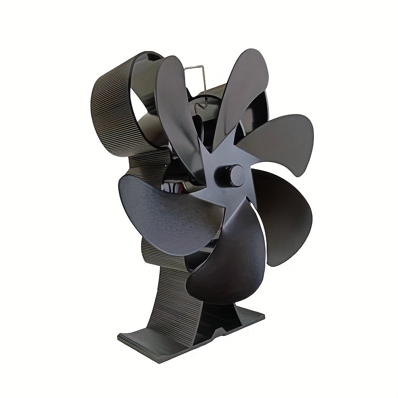 1 ventilador de estufa de leña navideño con termómetro magnético:  distribución eficiente del calor, funcionamiento silencioso, 4 aspas, ideal  para que