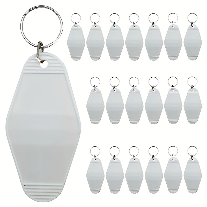 Shein 20pcs Clear Keychains Kit Including Rectangle Acrylic Blanks Tassels Key Chain Rings and Jump Rings for DIY Keychains, Silver Stainless Steel