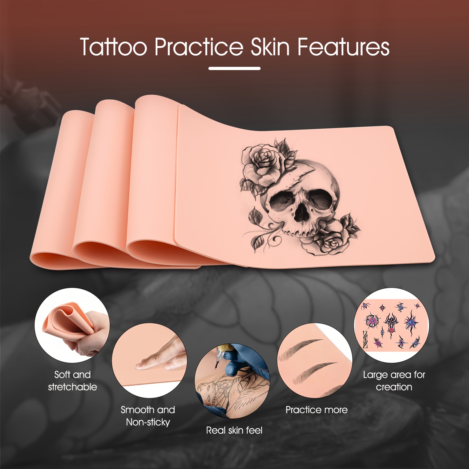 Blank Tattoo Skin Practice - 5 Sheets Fake Skin Double Sides 8x6 Tattooing  and Microblading Eyebrow Practice Skin for Tattoo Supplies Tattoo Kit 