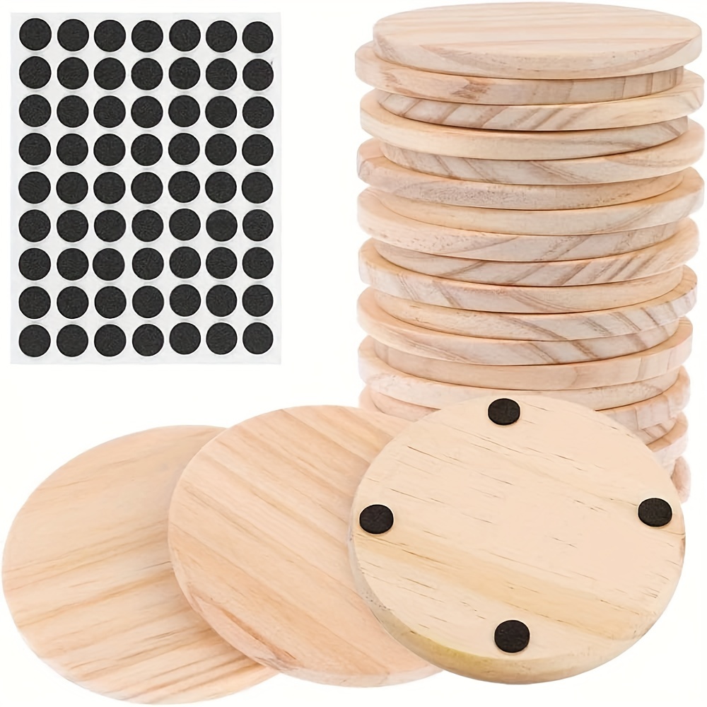 100 Pcs Self-adhesive Cork Coasters,cork Mats Cork Backing Sheets-60 Pcs  Round & 40 Pcs Square