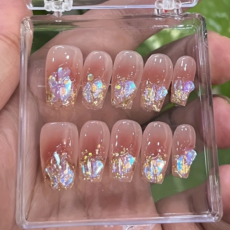 1 Box Mix Color Natural Rhinestone For Nails 3D Gradient Broken