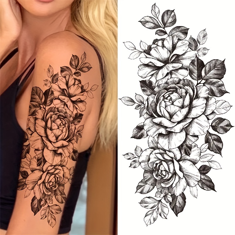 Always and Forever Purple Flower Tattoo Fake Flower Tattoo Tattoo With Name  and Flower Personalized Temporary Waterproof Flower Tattoo 