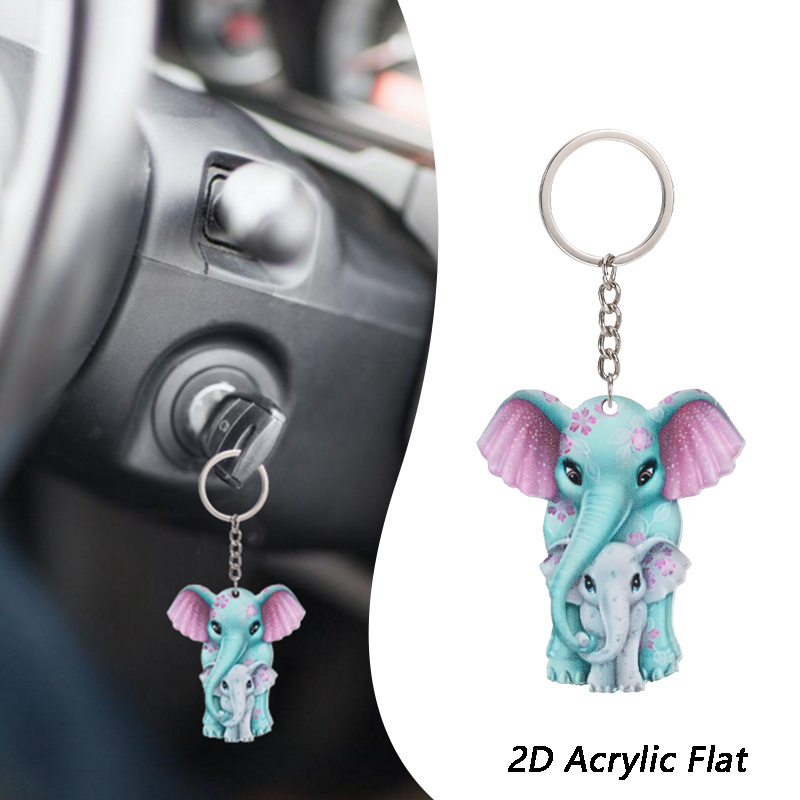 Temu Inspirational Stainless Steel Keychain, Don't Forget How Strong You Are Elephant Pendant Key Ring, Car Key Bag Pendant Accessory,Stainless Steel