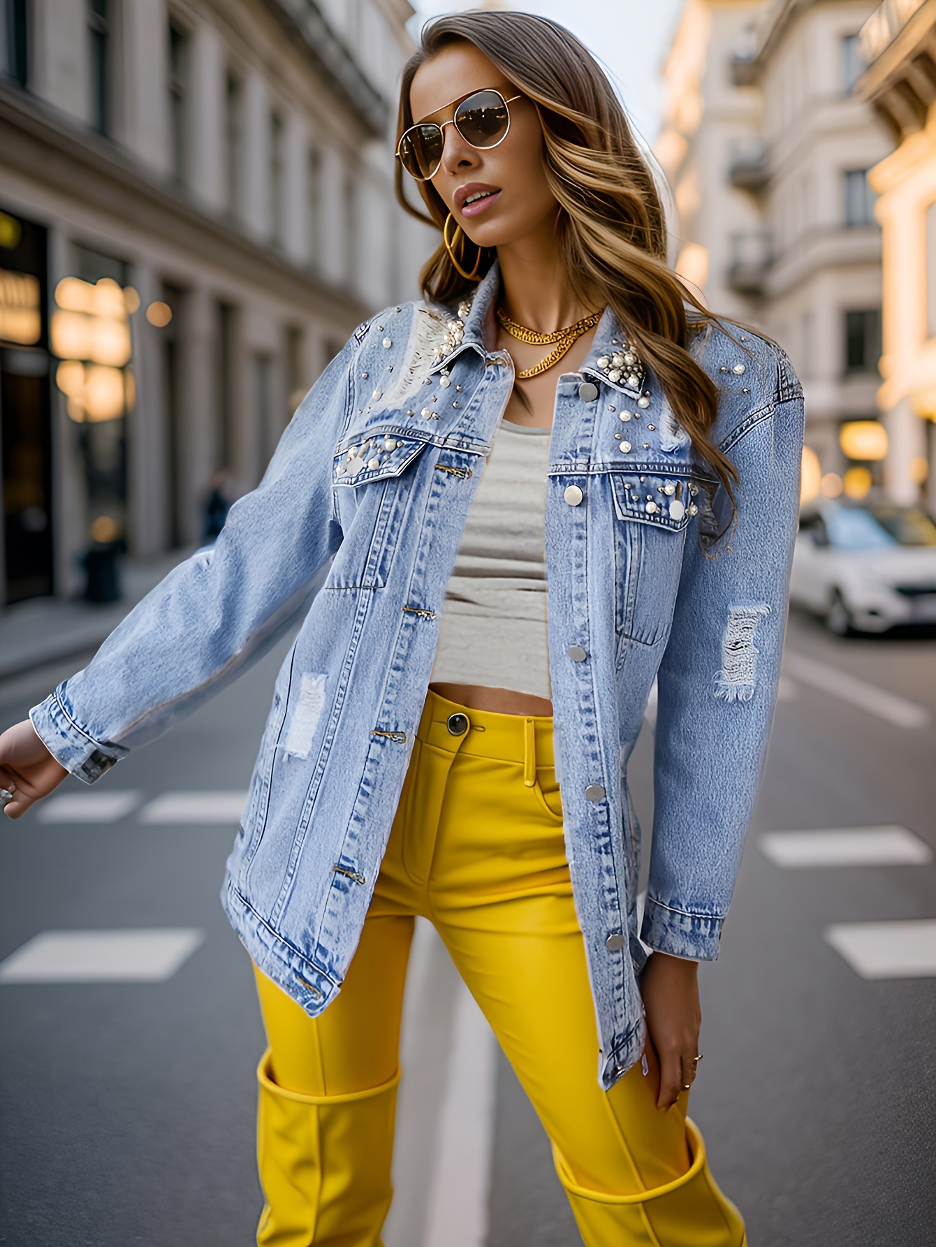 Women's Casual Jeans Plus Size Fleece Lined Side Split - Temu