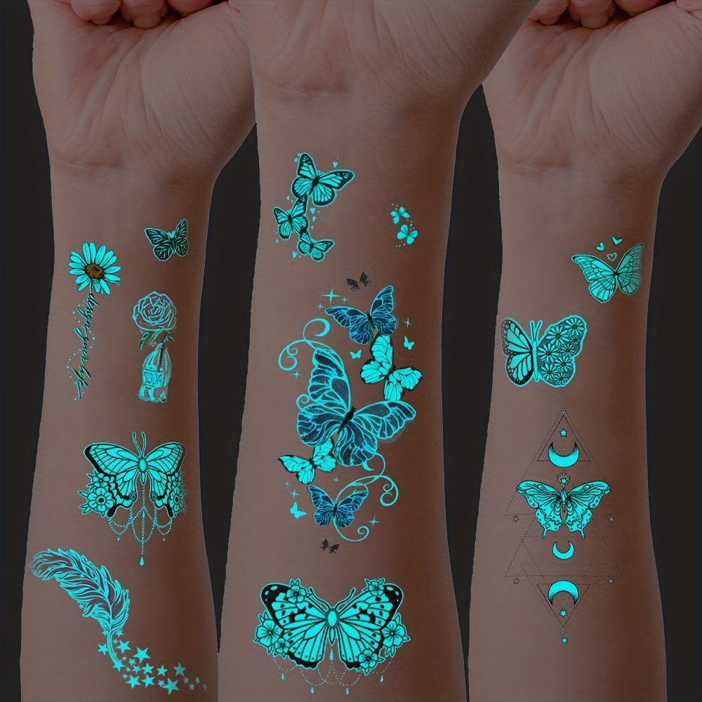 Temporary Tattoo Marker Pens, 10 Body Markers, Butterfly Temporary