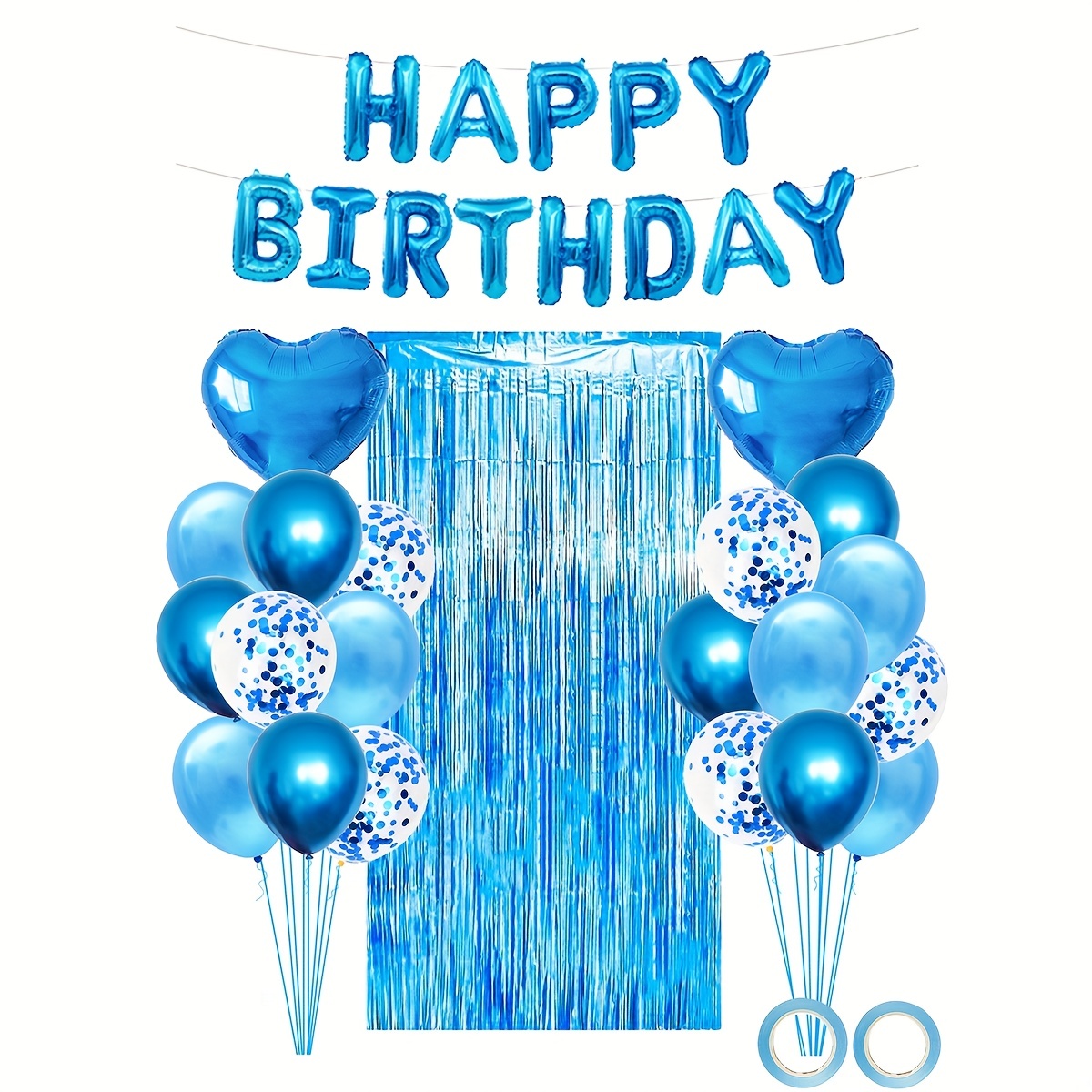 MEETINGU Globos de feliz cumpleaños, 6 globos de aluminio Mylar  de forma redonda de animales, 18 pulgadas para decoración de fiesta de  cumpleaños de baby shower (juego 02) : Juguetes y Juegos