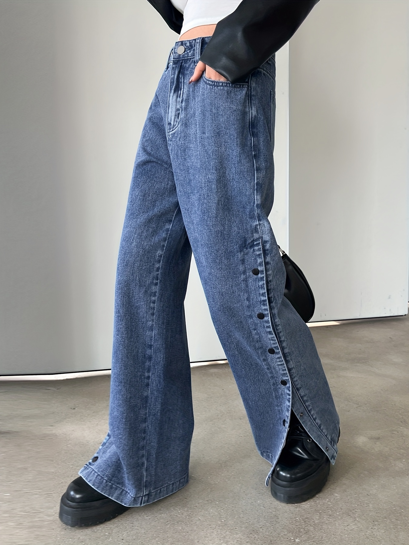 Side Button Jeans - Temu Australia