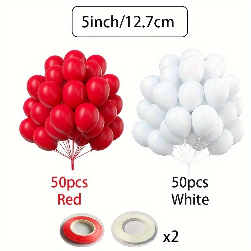 Palloncini Rossi E Bianchi - Resi Gratuiti Entro 90 Giorni - Temu Italy