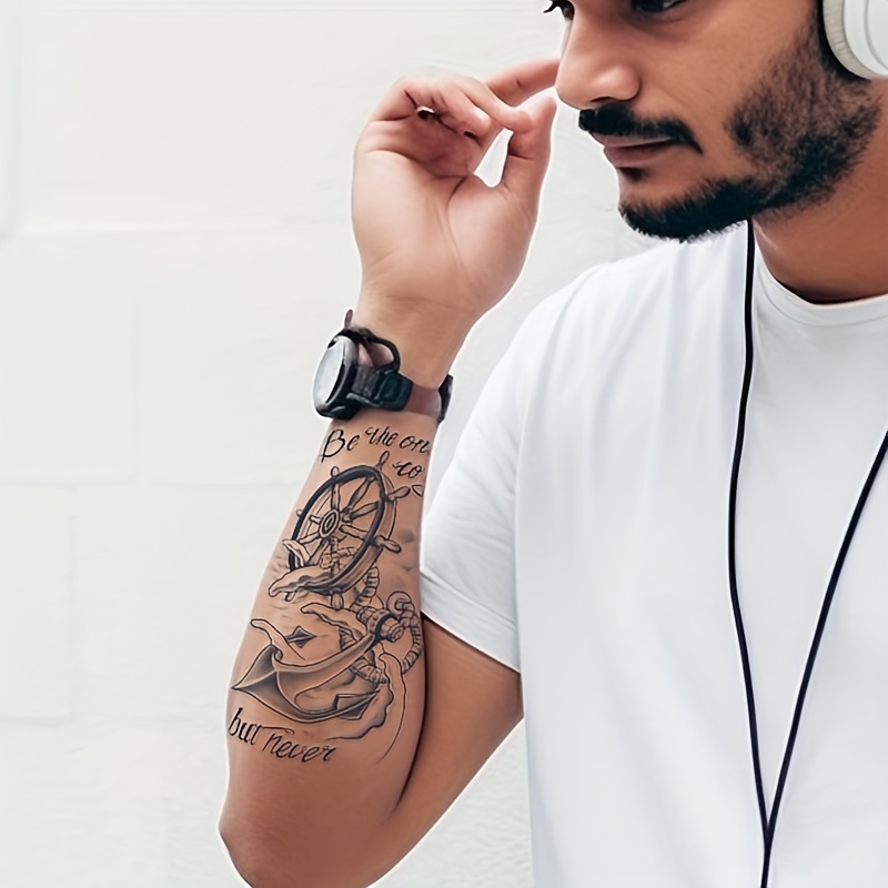 tatuajes de anclas para hombres con comillas