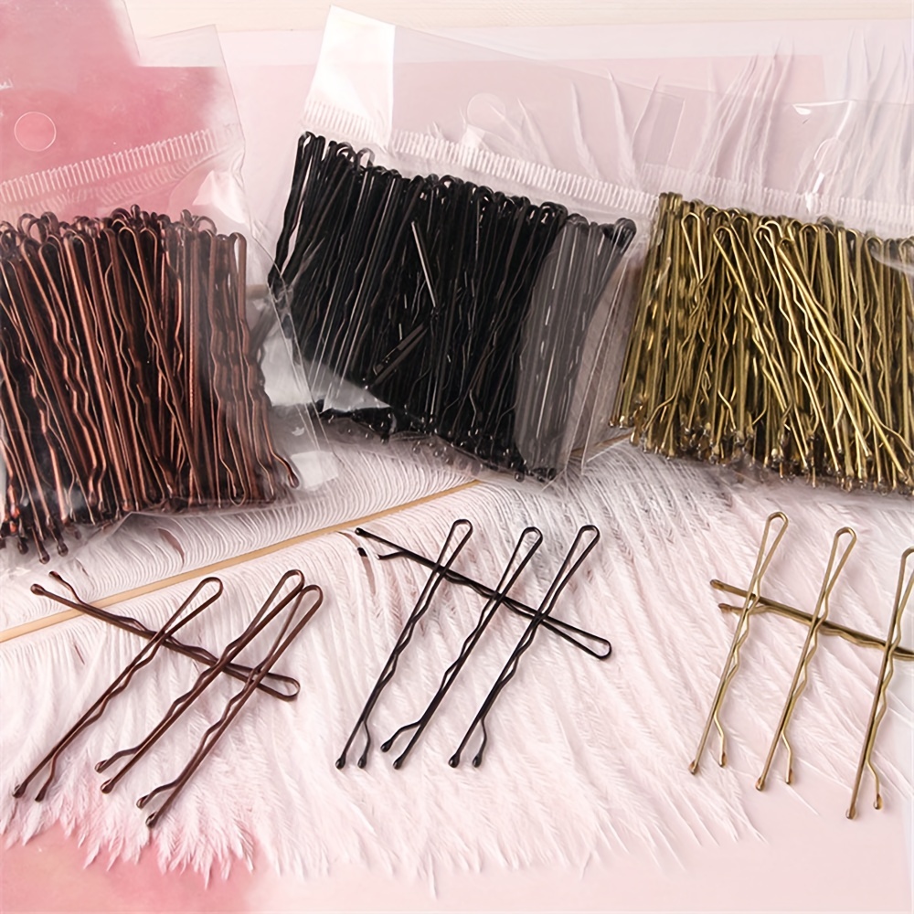 50pcs Small Bobby Pins Black Long Bobby Pin Reusable Non Slip Simple Style  Hair Clips For Thick Hair