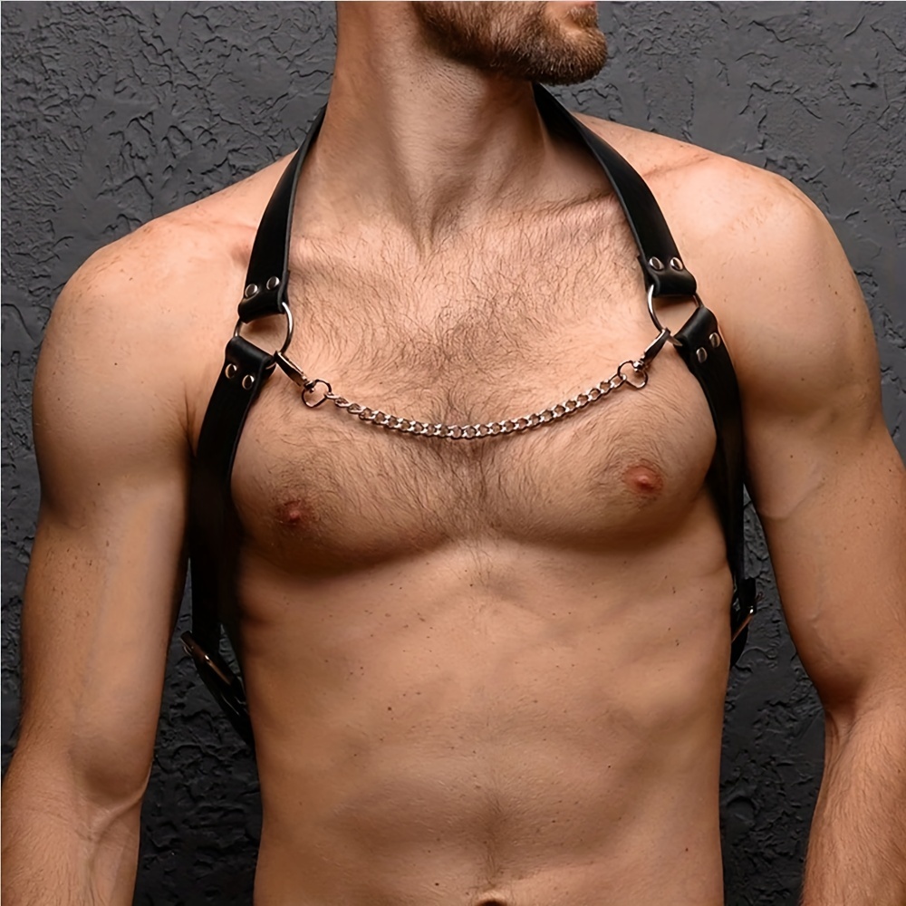 Men's Body Harness / Mens Chest Leather & Chain Harnesses