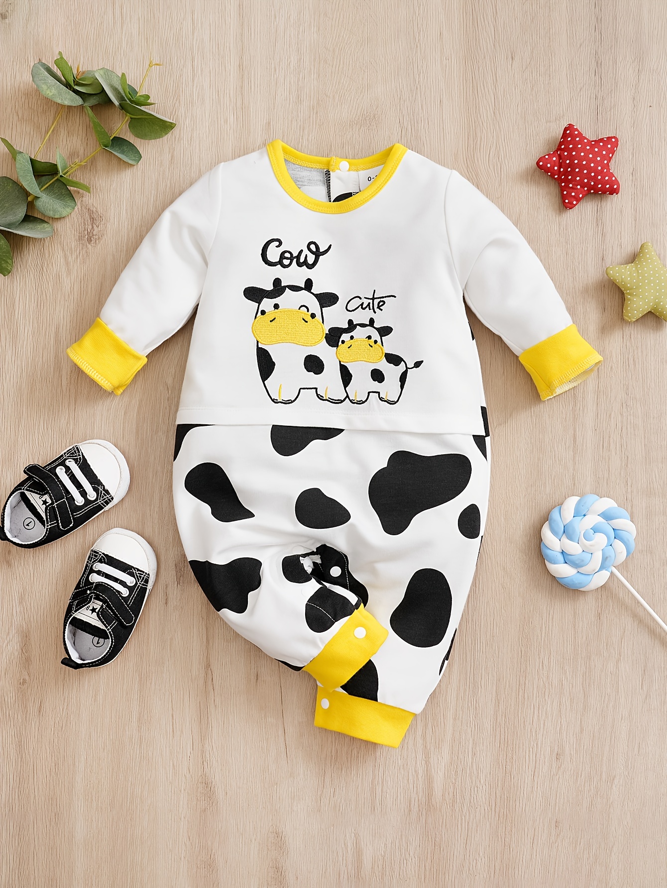  Chyrbaby Ropa para bebé niña con letras impresas, mameluco de  vaca lechera, conjunto de pantalones de punto, Vaca blanca : Ropa, Zapatos  y Joyería