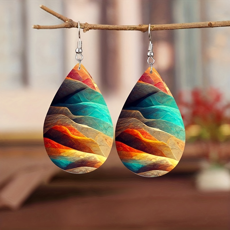  Wooden Resin Bar Dangle Drop Earrings for Women Minimalism Wood  Long Bar Drops Women Jewelry Girl Gift : Sports & Outdoors