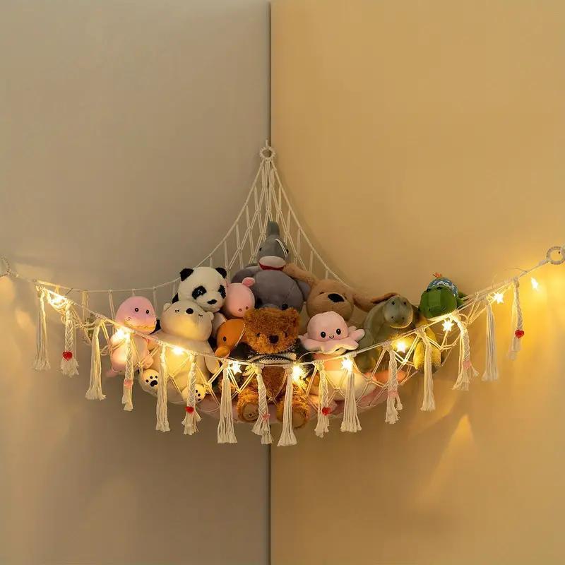 Boho Stuffed Animal Storage Net For Stuffed Animals (Extra Large) And  Stuffed Animal Net Or Hammock For Small Stuffed Animals Or Plushies