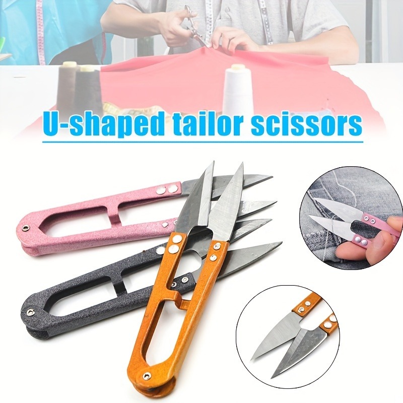 4pcs U-shaped Thread Cutter Household Cross Stitch Scissors Spring Yarn  Cutter