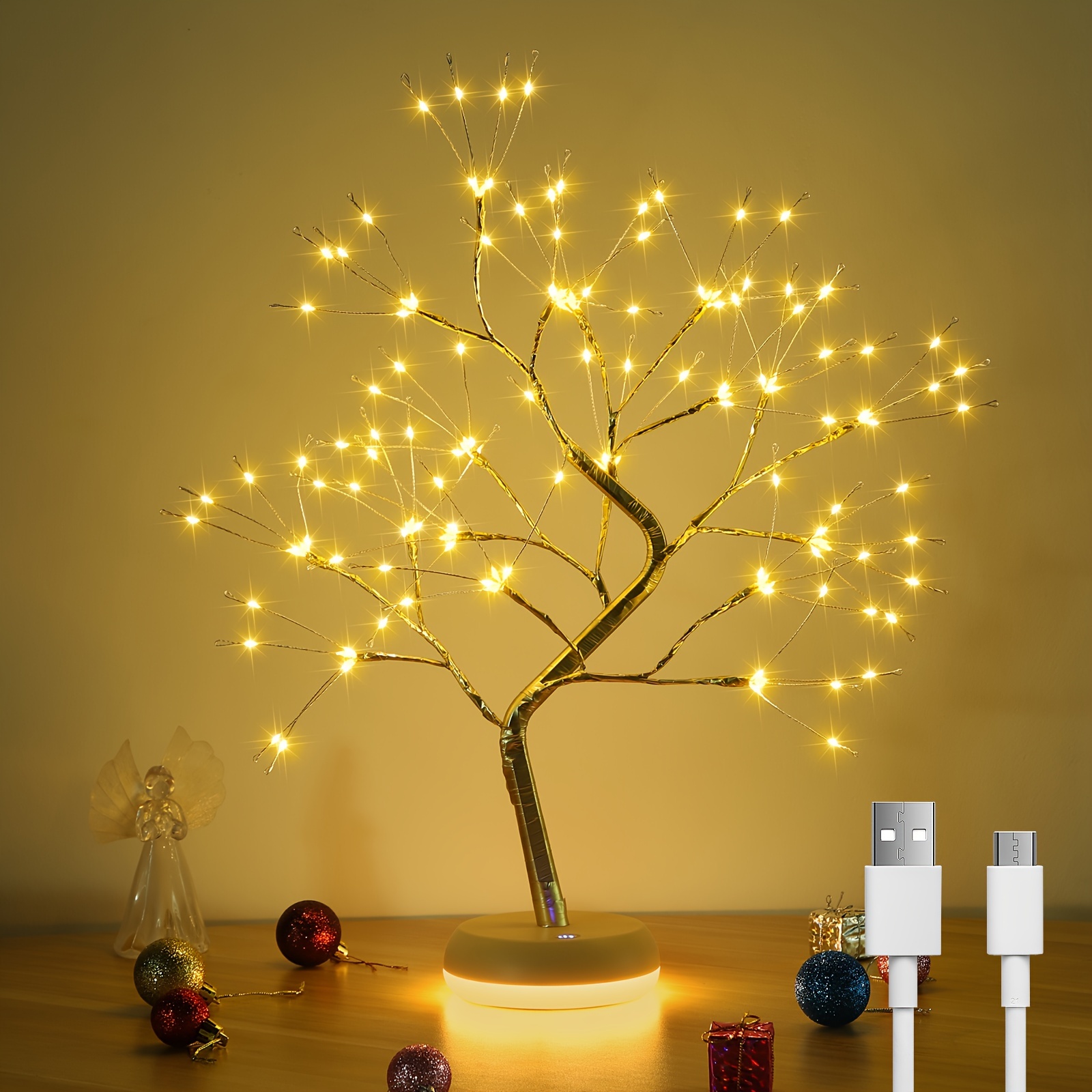 Diy Led Bonsai Tree Night Light Artificial Lighting Tree aa - Temu