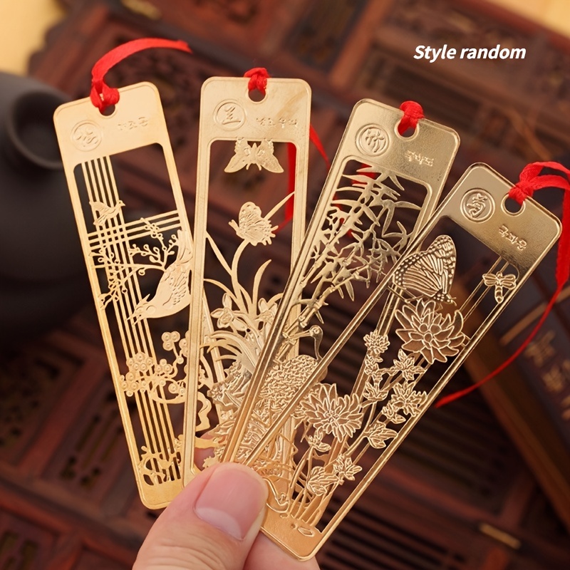 4 Pcs Bamboo Bookmarks With Tassels Retro Sword Bookmark Diy Craft Gift For  Man Woman Reading Book