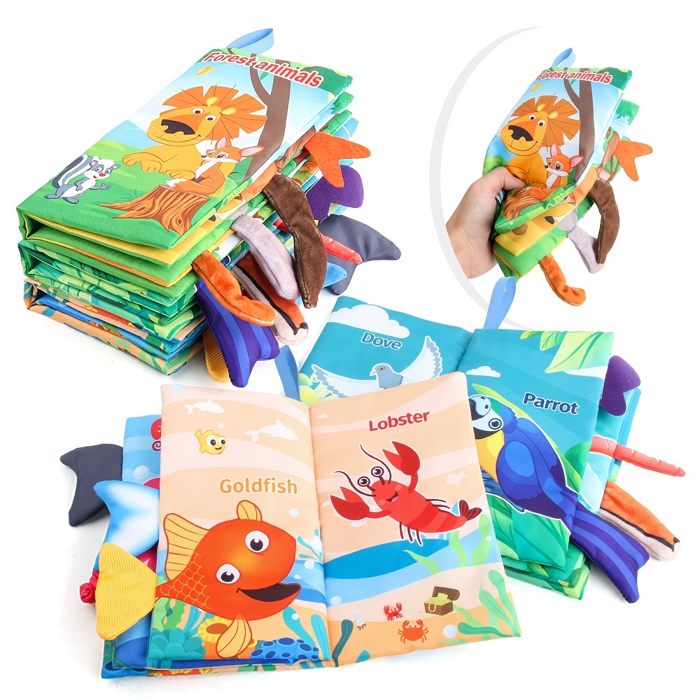 Comprar Libros para bebés 0-6 meses Juguetes sensoriales Libros de tela  suave para bebés 6-12 meses Touch Feel Activity Tail Book con papel  arrugado Juguetes para bebés