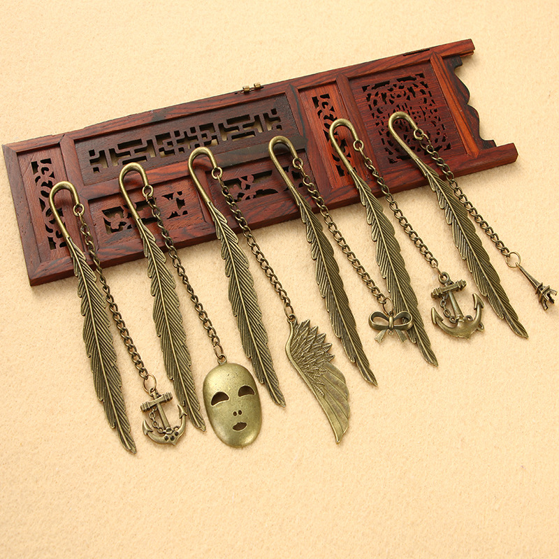 2/6Pcs Antique Swords Knife Bookmark Set Retro Charms Metal Book Marks  Reading Book Clips Markers