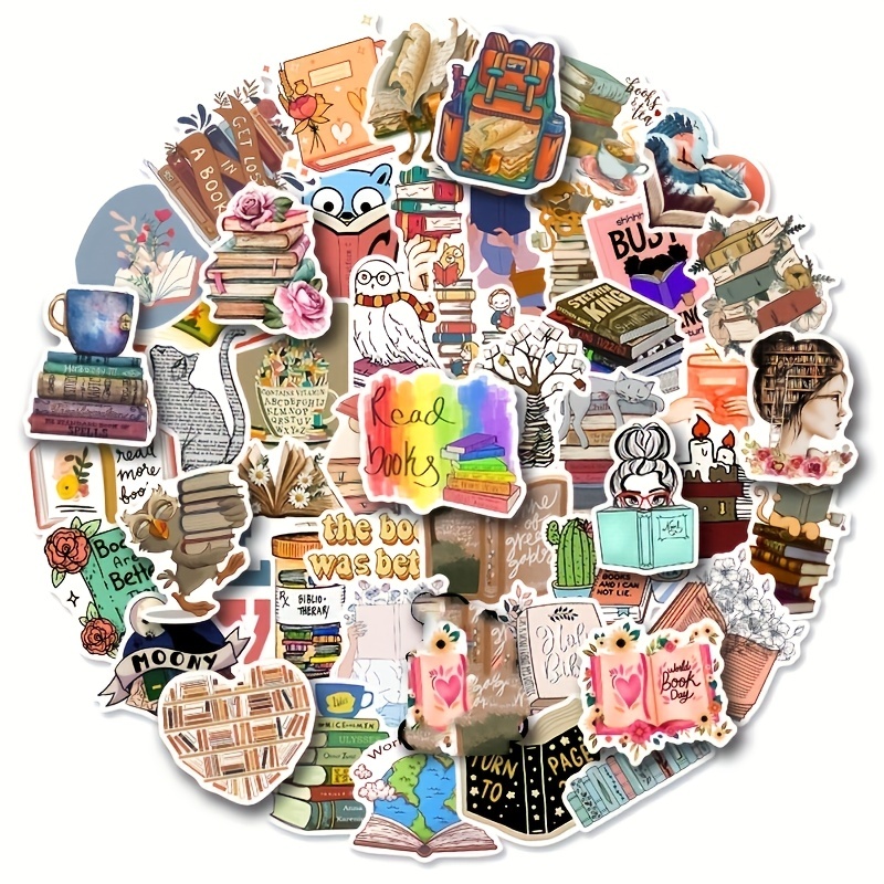  Cute Reading Stickers 50 Pcs,Library Sticker,Book Quote  Accessories Stickers for Adults Teens,Bulk Waterproof Vinyl Stickers for  Kindle Graffiti Scrapbook,Water Bottle Book Lovers Luggage Laptop B :  Electronics