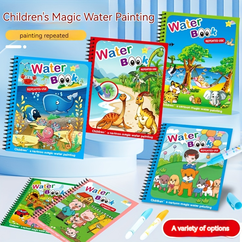 Magic Water Drawing Book Montessori Toy Reusable Color Book - Temu  Philippines