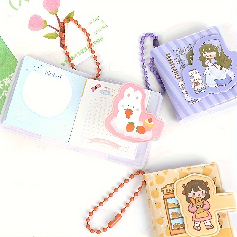 Set, With Cloud-shaped Sticky Notes And Shiny Pom-poms Keychain, 50 Pieces  Of Cloud-shaped Sticky Notes In The Style Of Ai Kakatong, Shiny Pom-pom Dol