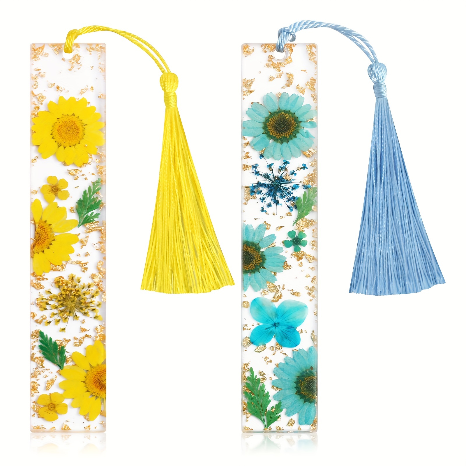 DIY Transparent Dried Flower Bookmark Making Kit Include Bookmarks Dried  Flowers Colorful Tassels and Tweezer Handmade Dried Floral Bookmark for