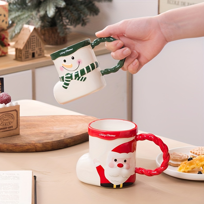 Tazas de café de cristal de Navidad, taza de café de doble pared de Papá  Noel, taza de café de doble pared, taza de té, taza de leche, el mejor  regalo