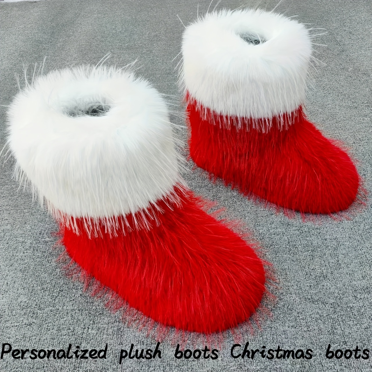 Red fur hot sale boots