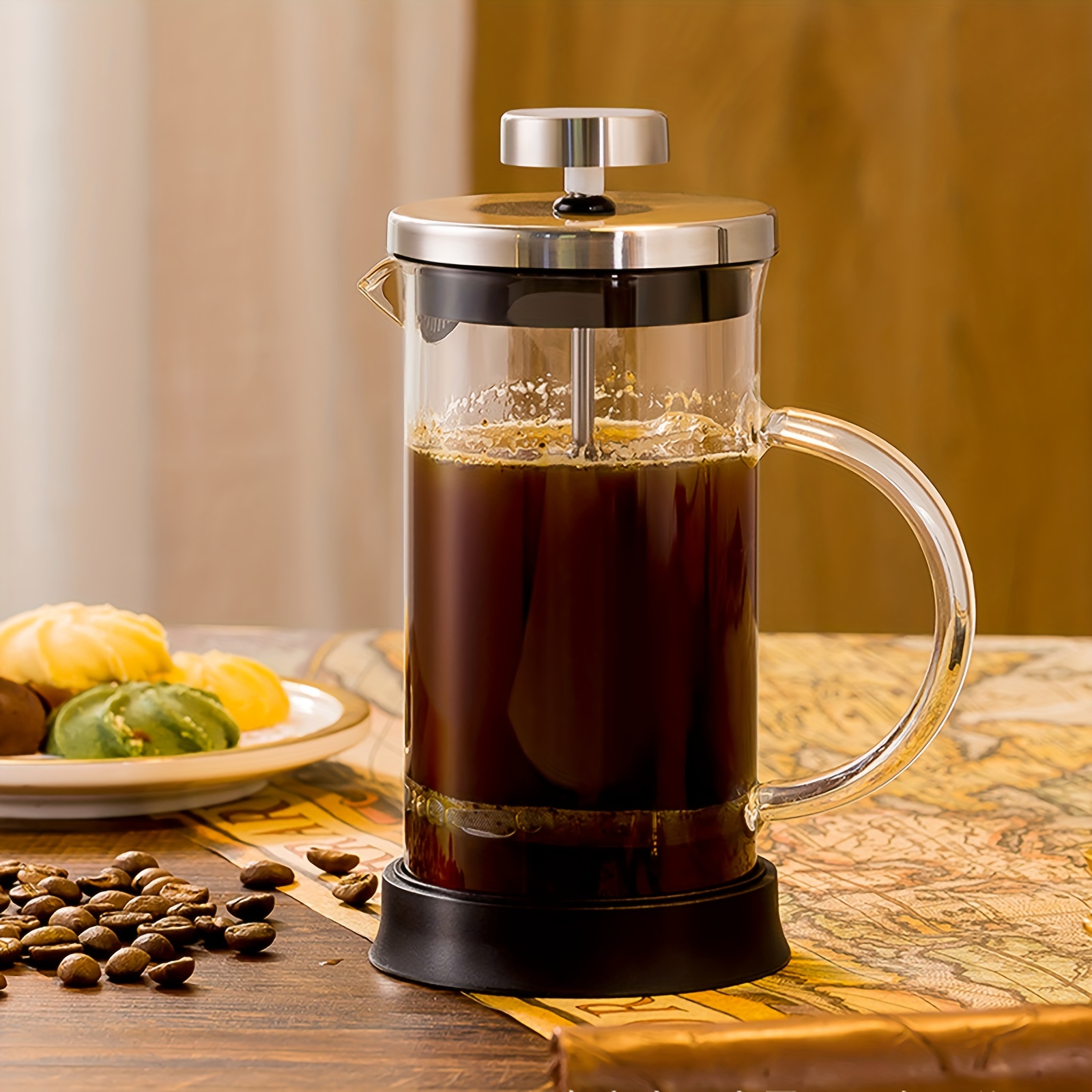 Mini French Press 12 oz, Coffee Press Coffee Maker with Spoon & Brush for  Home Office Trave Camping, French Press for Making Tea Espresso Cold Brew,  Gift For Coffee Lovers 