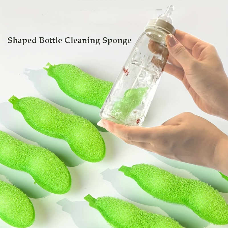 Marna Beans-Shaped Bottle Cleaning Sponge, Any Size of Bottle, Set of 2 