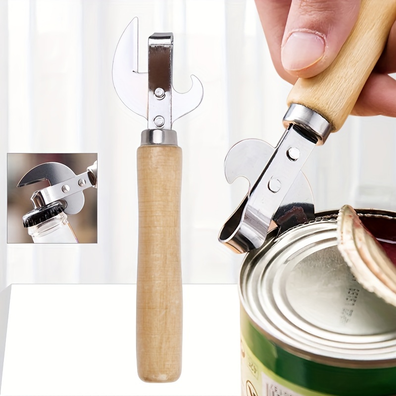 Multi purpose Can Opener With Wooden Handle: Perfect For - Temu