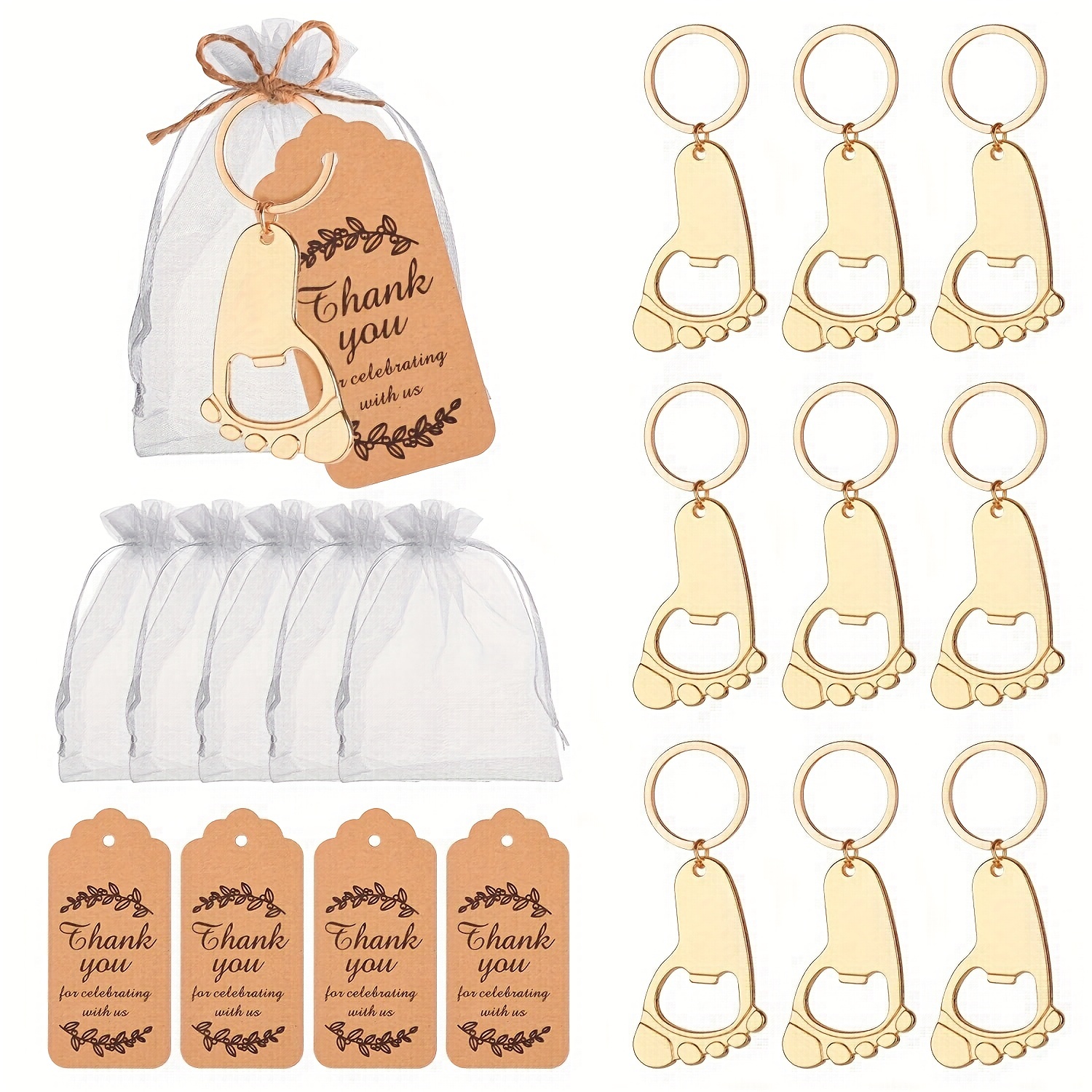  20 bolsas de papel kraft con etiquetas, cinta, regalo de boda,  bolsas de bienvenida para invitados de fiesta (bolsas marrones) : Salud y  Hogar