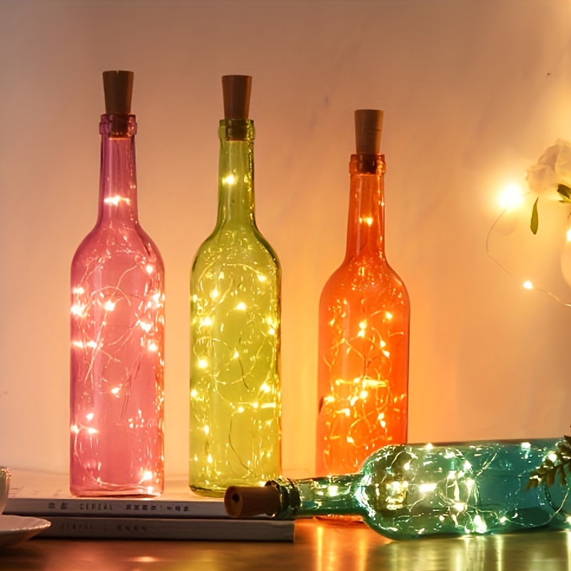Chaîne lumières argent LED bouteille de vin lumières alimenté par batterie  liège forme verre bouchon de bouteille lampe guirlandes de noël décor, ✓  Meilleur prix au Maroc et ailleurs